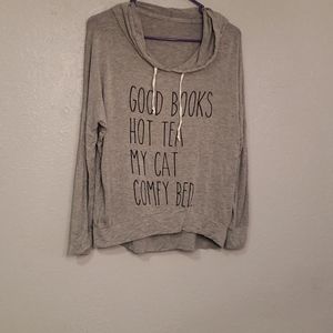 "Good books, Hot tea, My cat, Comfy Bed" hoodie
